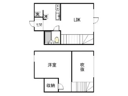 カーサハーツ(1LDK/1階)の間取り写真