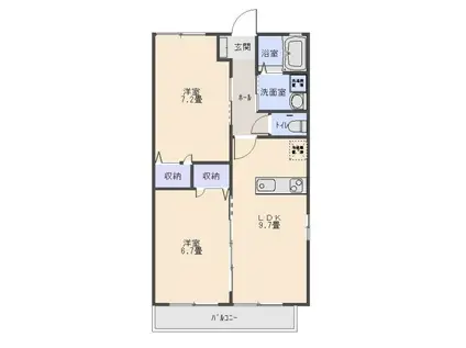 BLOOMS COURT(2LDK/2階)の間取り写真