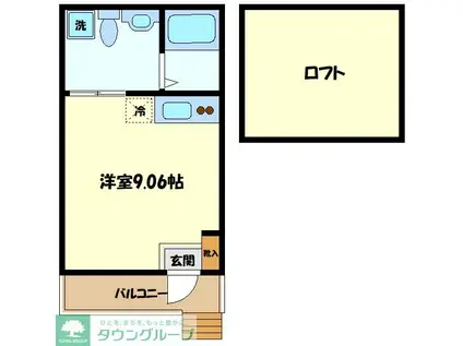 グランドビュー玉川学園A(1LDK/1階)の間取り写真