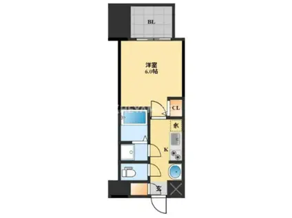 ヴィオラ花丘(1K/2階)の間取り写真