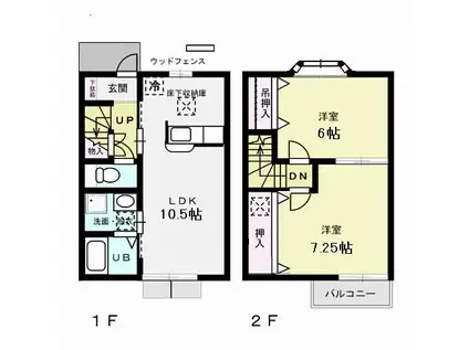 スカイコート(2LDK/1階)の間取り写真