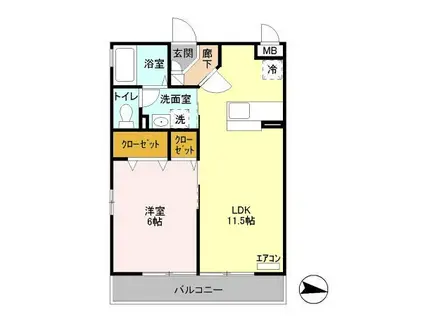 Y・K花畑(1LDK/2階)の間取り写真