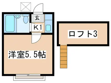 プラザ・ドゥ・グロリア(1K/2階)の間取り写真