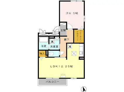 カーサ フェリーチェII(1LDK/1階)の間取り写真