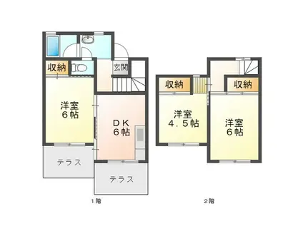 ビレッジハウス笹川55号棟(3DK/1階)の間取り写真