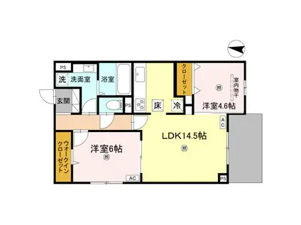 MAISON DE 青木(2LDK/1階)の間取り写真