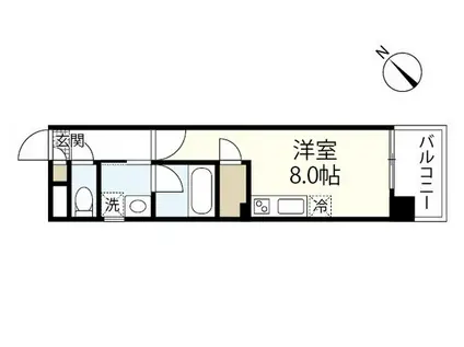 リフレスロイヤルシティIV(ワンルーム/2階)の間取り写真