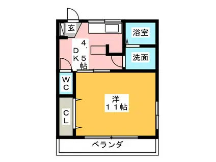 サンハイツロイヤル(1DK/2階)の間取り写真