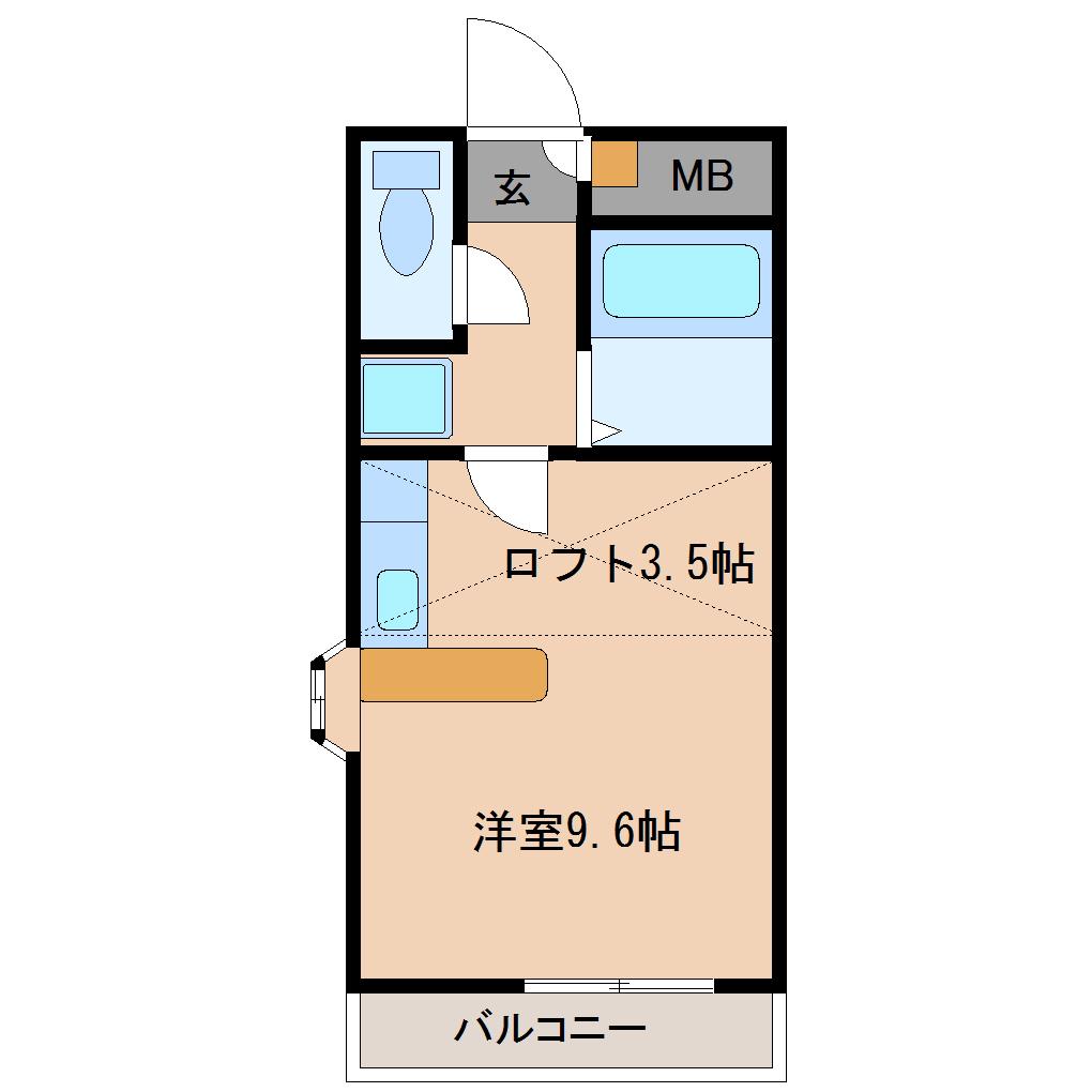 VILLA141(ワンルーム/2階)の間取り写真