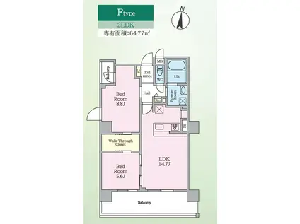 TREE NEST ツリーネスト(2LDK/6階)の間取り写真