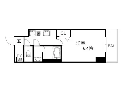 CREST TAPP DITA 神戸西パークフロント(1K/10階)の間取り写真