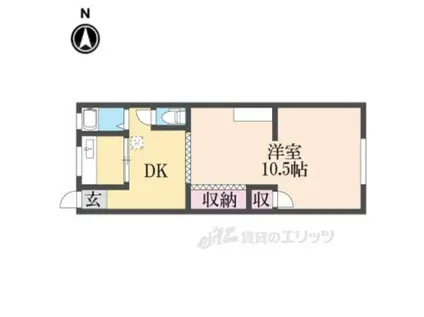 コンラッド長瀬(1DK/3階)の間取り写真