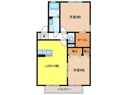 アメニティ・モア(2LDK/2階)の間取り写真