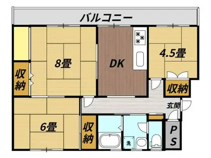 レインボーハウス有秋台西C31棟(3DK/2階)の間取り写真
