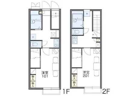 レオパレス富岡(1K/1階)の間取り写真