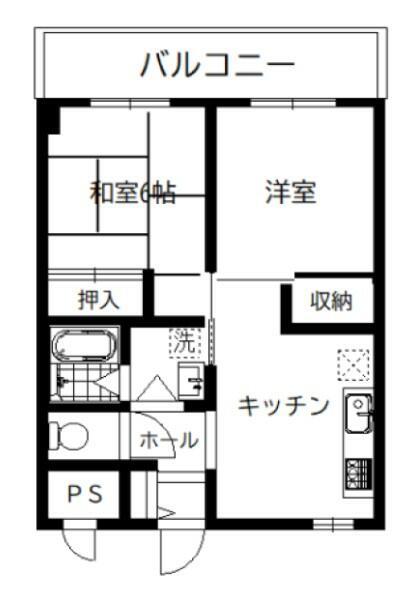 コーポヨシハマ(2DK/2階)の間取り写真