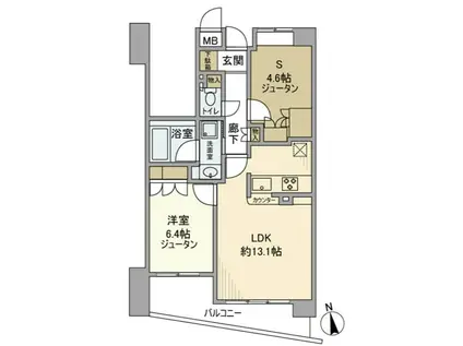 シャリエ日暮里(2LDK/6階)の間取り写真