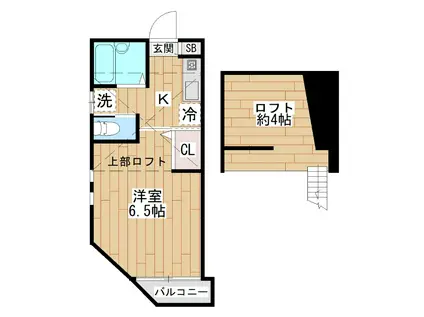 メゾン・エピ(1K/2階)の間取り写真