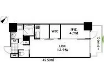 ZONNA神戸磯上通(1LDK/10階)の間取り写真