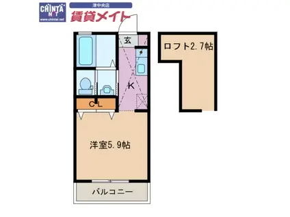 スマイルコーポ(1K/2階)の間取り写真