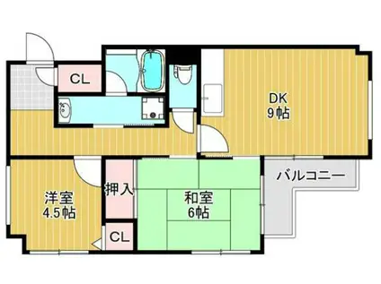 ガーデンパレス深井(2LDK/4階)の間取り写真