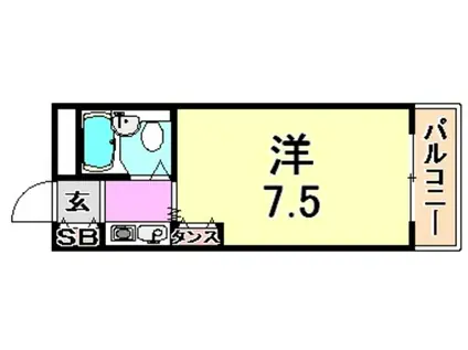 ジョイフル住吉(1K/1階)の間取り写真