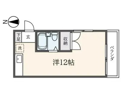 アパートメントリラ(ワンルーム/2階)の間取り写真