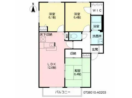 ローリエ(3LDK/2階)の間取り写真