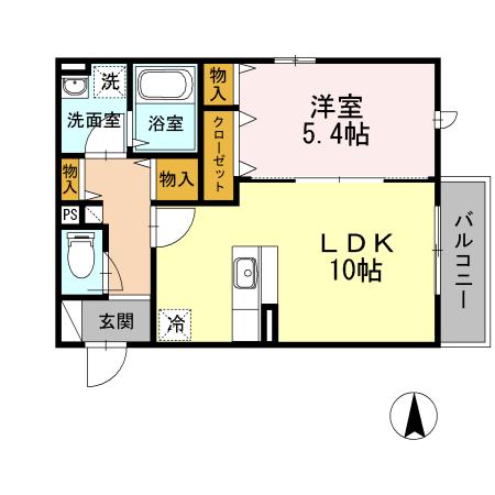 ハイムクライスII(1LDK/2階)の間取り写真