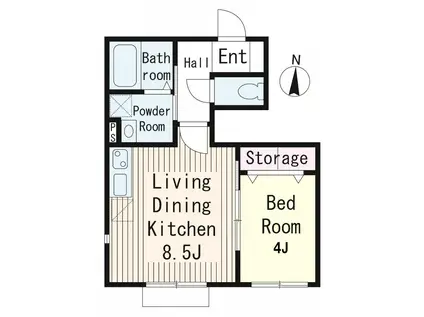 IRIS GARDEN (1LDK/1階)の間取り写真
