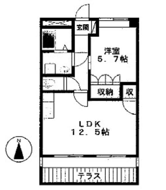 エムトゥルース(1LDK/3階)の間取り写真