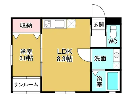ALBA GRANDE A(1LDK/2階)の間取り写真