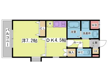 グランシティKOBEIII(1DK/3階)の間取り写真