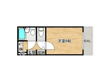 シティコーポ東田辺(1K/4階)の間取り写真