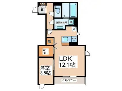 GRAND SOLEIL(1LDK/2階)の間取り写真