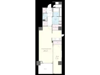 ウェルホームズ靭公園(1LDK/4階)の間取り写真