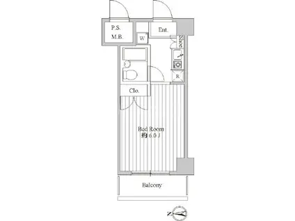 スペーシア池上(1K/2階)の間取り写真
