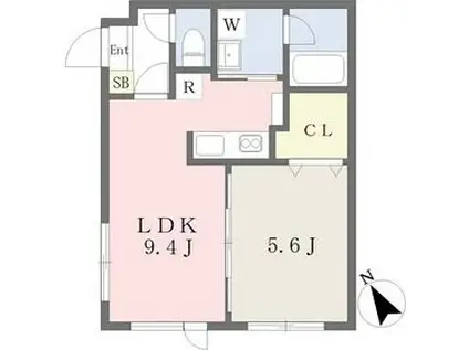 エクセレンス白石(1LDK/4階)の間取り写真