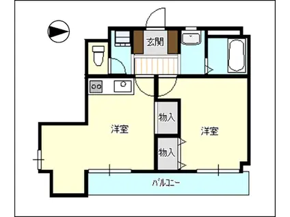 エール21松本(1LDK/2階)の間取り写真