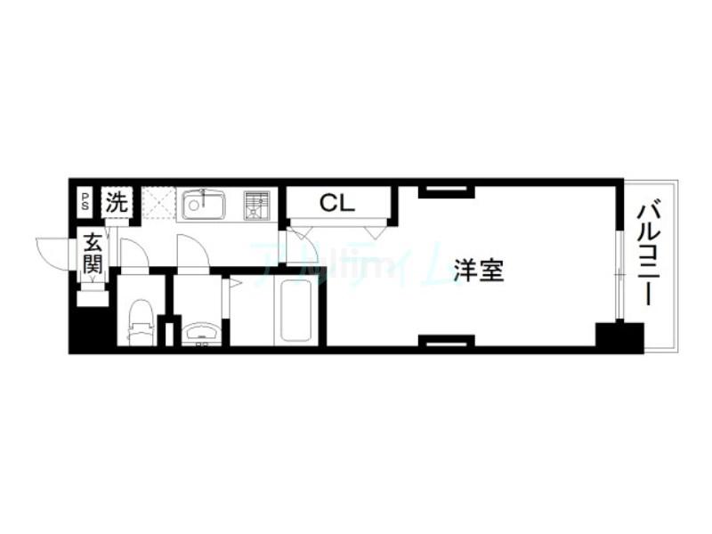 LUXE京都西大路(1K/6階)の間取り写真