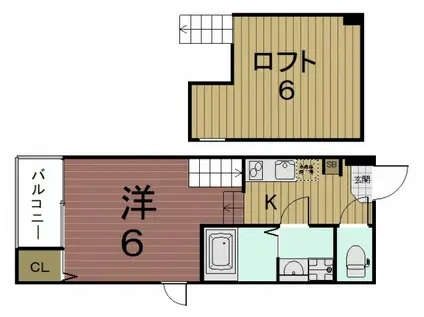 アンソレイエ椥辻(1K/1階)の間取り写真