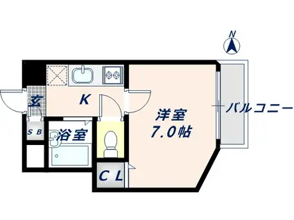 リバーライズNEXT布施(1K/3階)の間取り写真