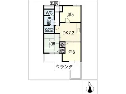 向陽ハイツ(3DK/1階)の間取り写真