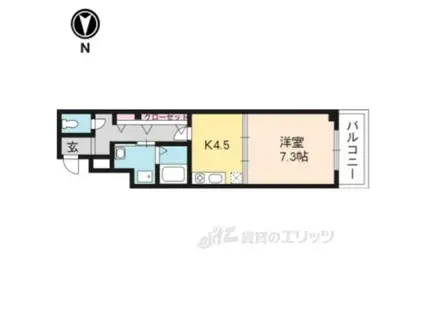 アイカーサ富小路(1DK/5階)の間取り写真