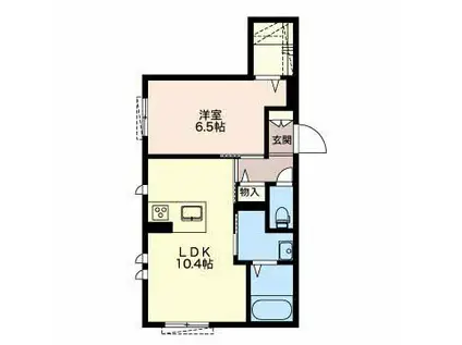 BLANC NOIR 白壁(1LDK/1階)の間取り写真