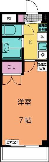 アイリスTAKEJI(1K/2階)の間取り写真