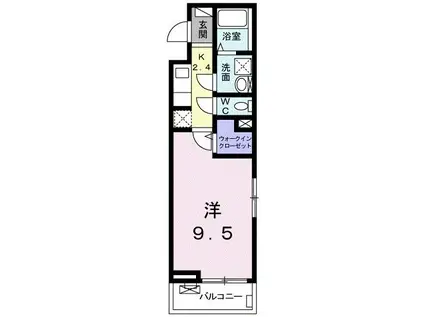 グローヴテラス 2(1K/3階)の間取り写真