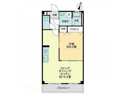 ロンジェスマン三宿(ワンルーム/1階)の間取り写真