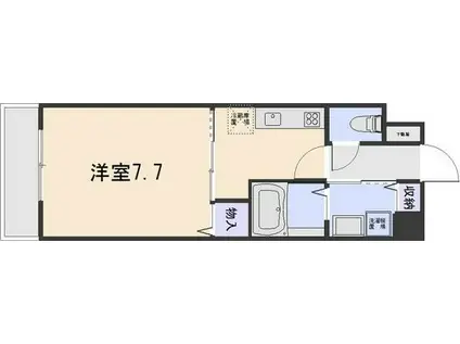 エスペランサ真清田(1DK/2階)の間取り写真