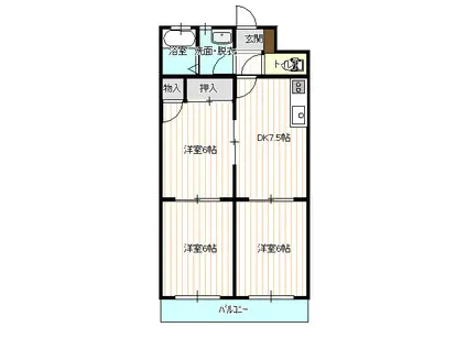 NBマンション(3DK/2階)の間取り写真